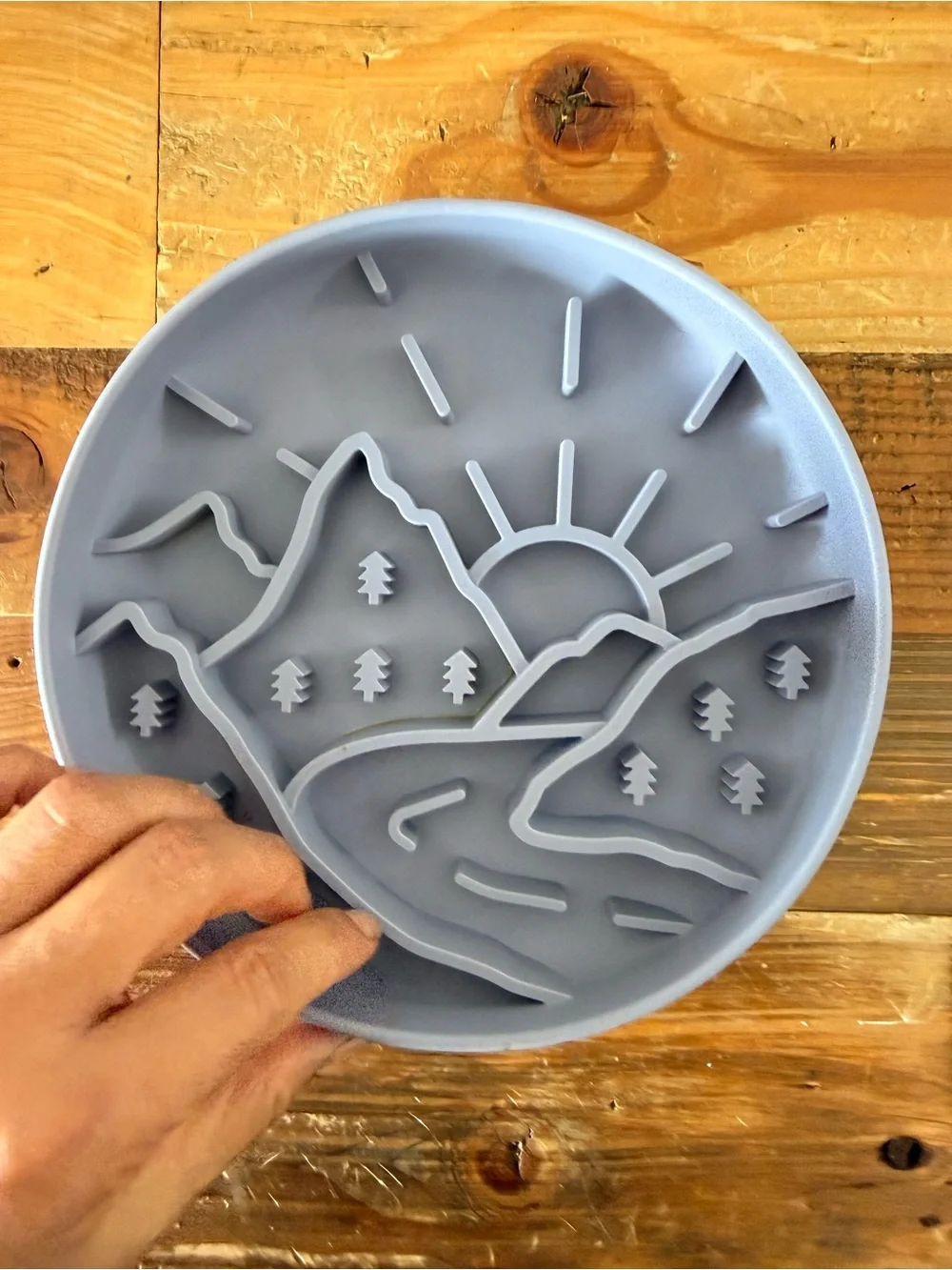 Slow Feeder Dog Bowl - Gray Scenic Design